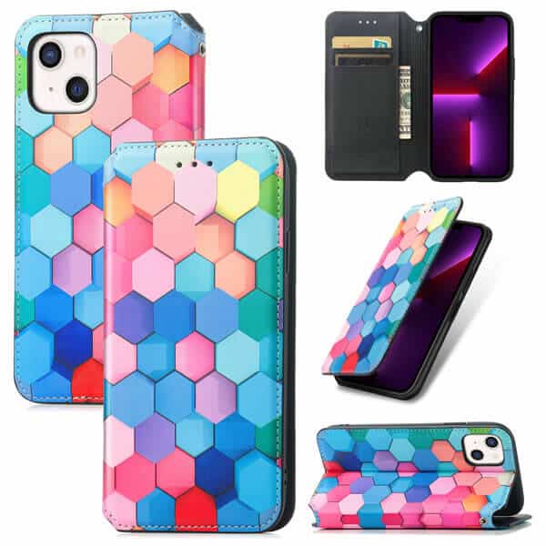 CaseNeo Colored Squares Case Cover For Apple iPhone 13 Mini CaseNeo Colored Squares Case Cover For Apple iPhone 13 Mini